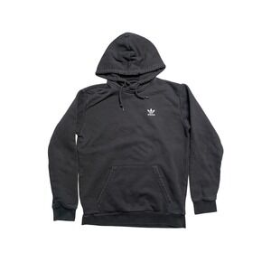 Adidas Trefoil Logo Hoodie Black Pullover Hooded Sweatshirt Men's Size Small